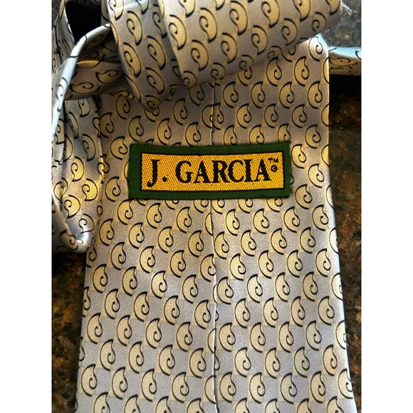 J. Jerry Garcia Emerging Elephant Collection 28 light blue paisley Silk Mens Tie - Picture 4 of 9